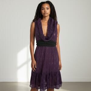 Free People Vintage Purple Cowl Size 4 Dress
